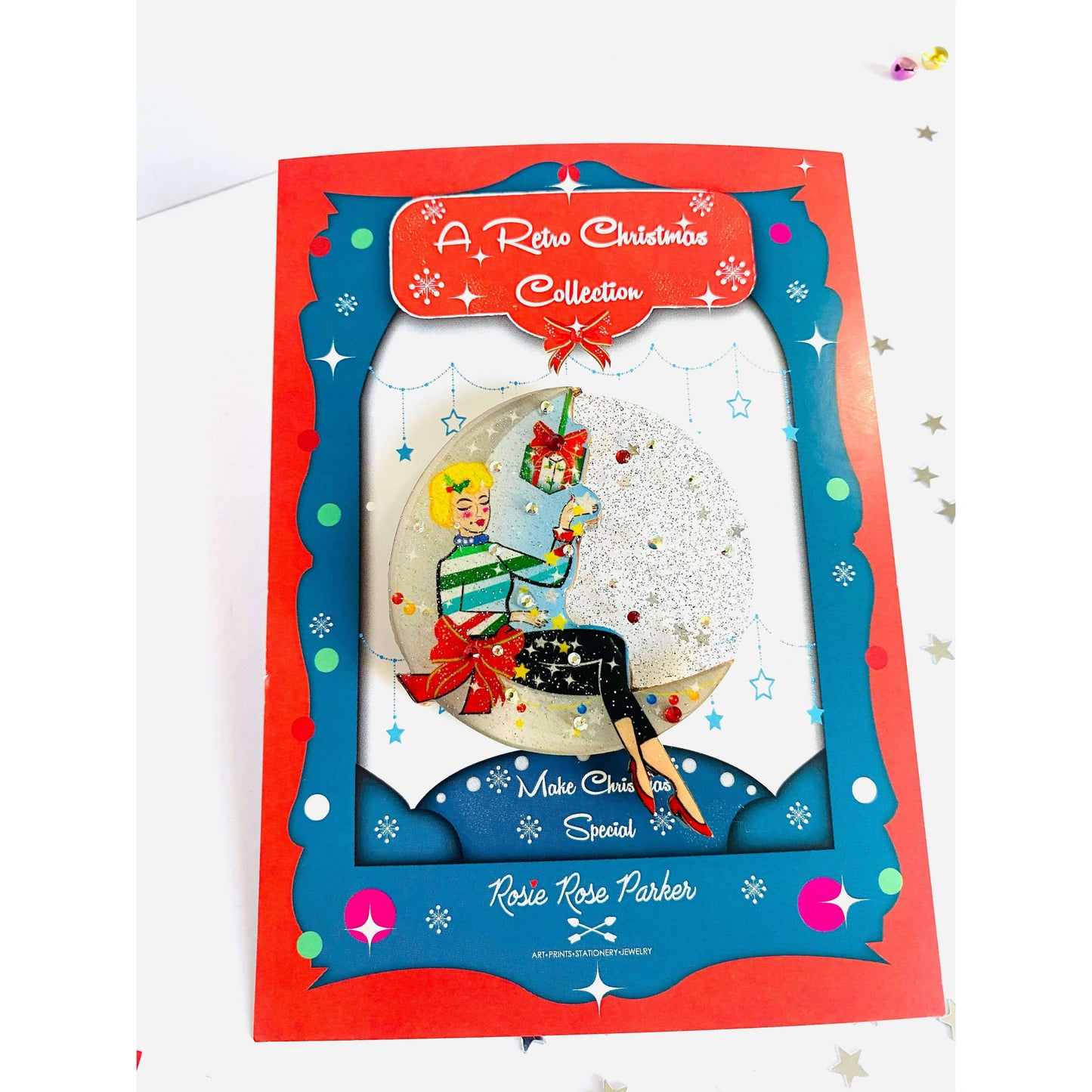 Moon Girl Christmas Brooch by Rosie Rose Parker