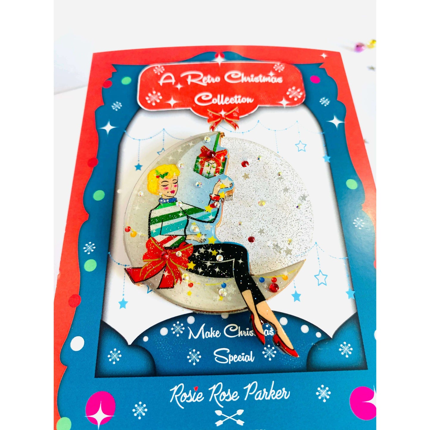 Moon Girl Christmas Brooch by Rosie Rose Parker
