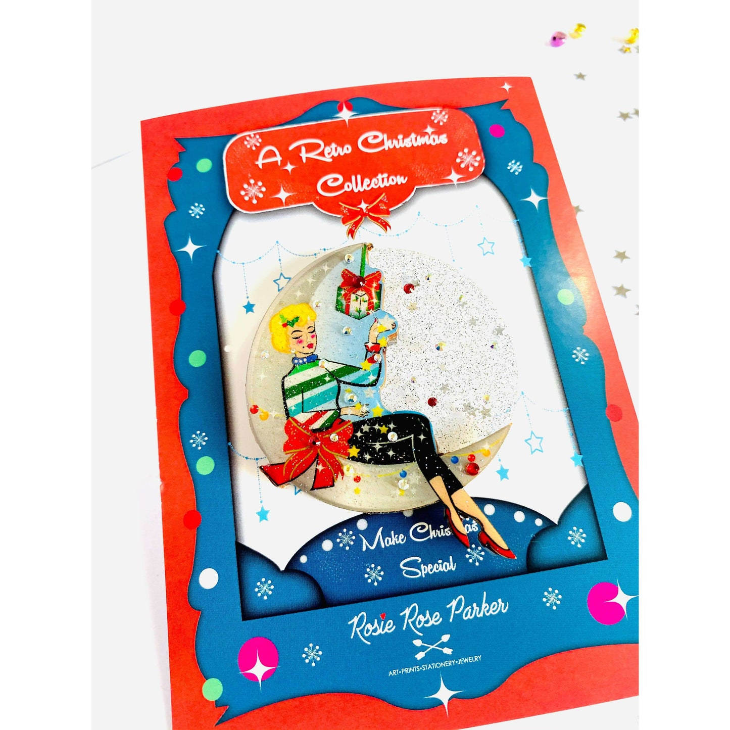 Moon Girl Christmas Brooch by Rosie Rose Parker