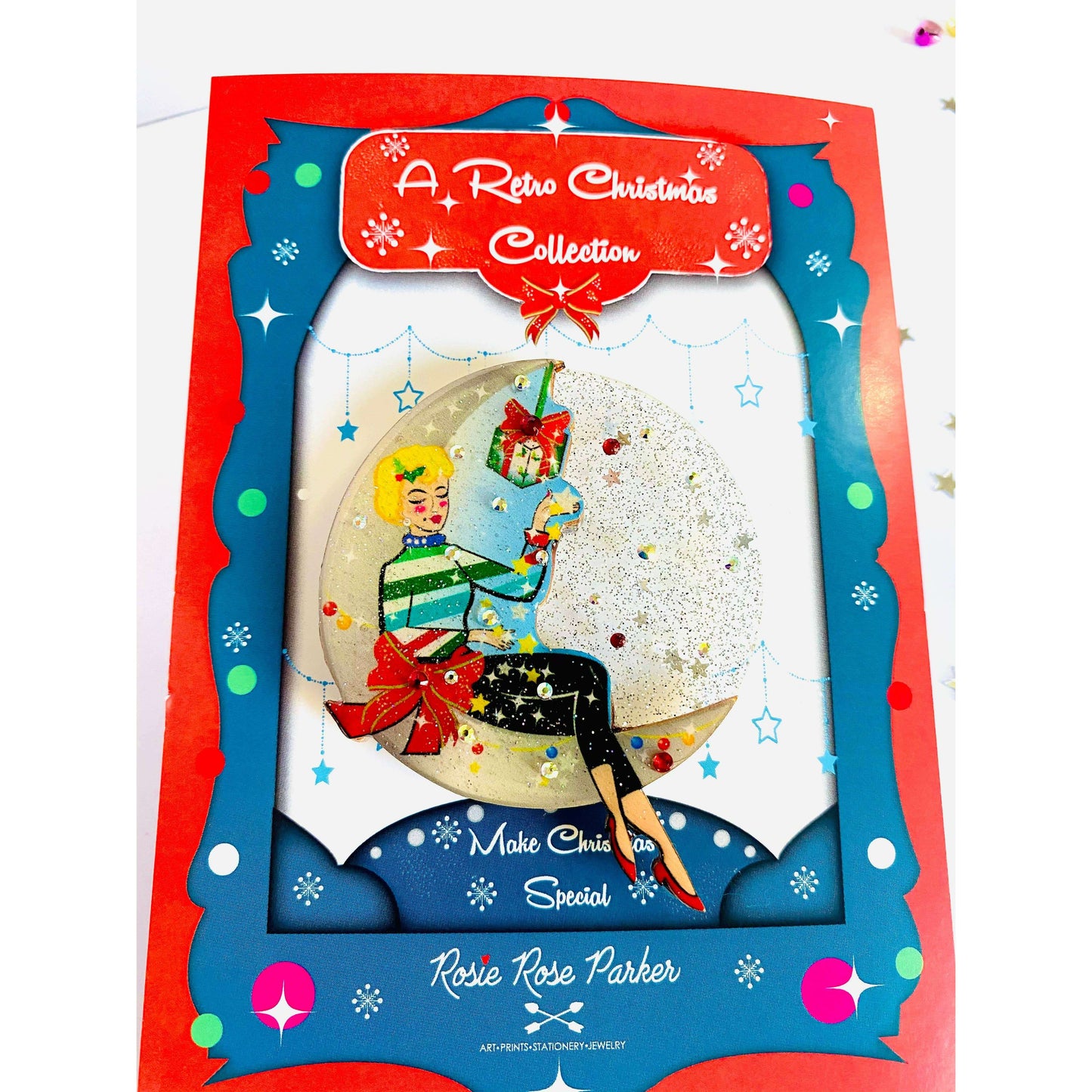 Moon Girl Christmas Brooch by Rosie Rose Parker