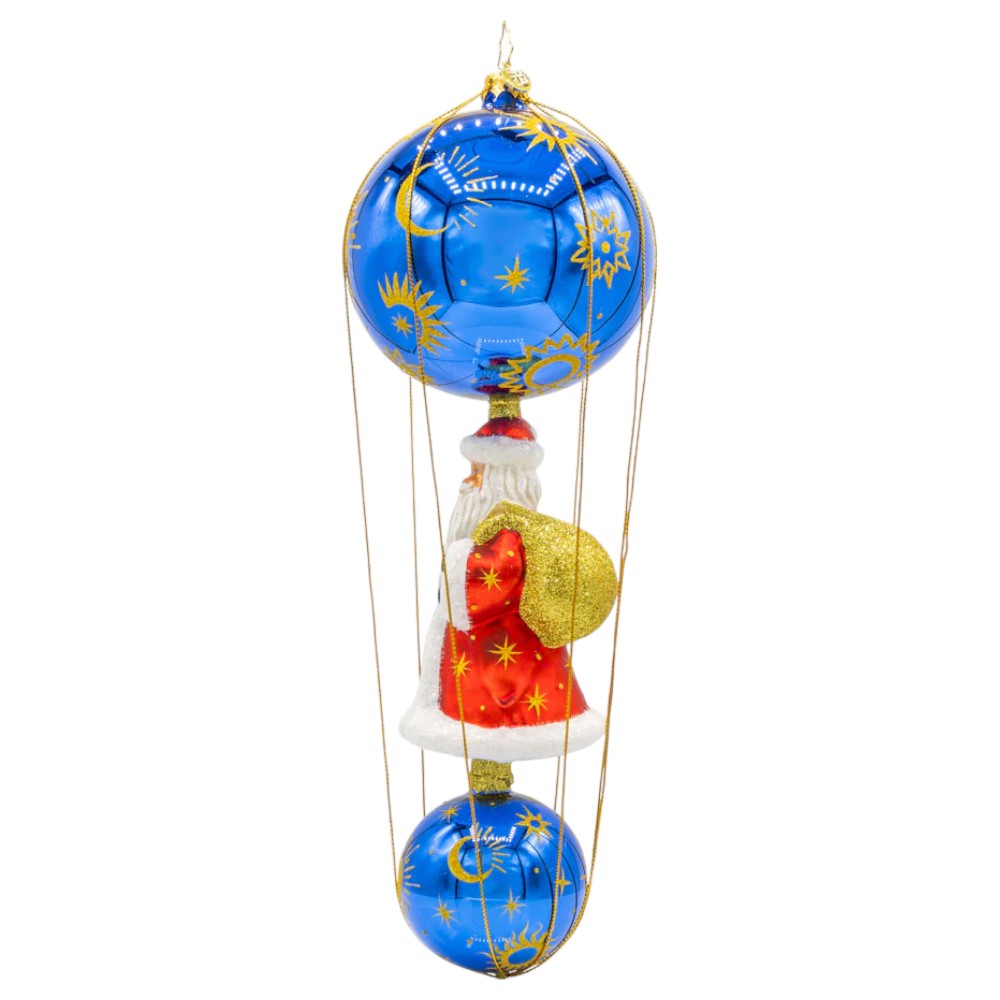 a blue and gold ornament