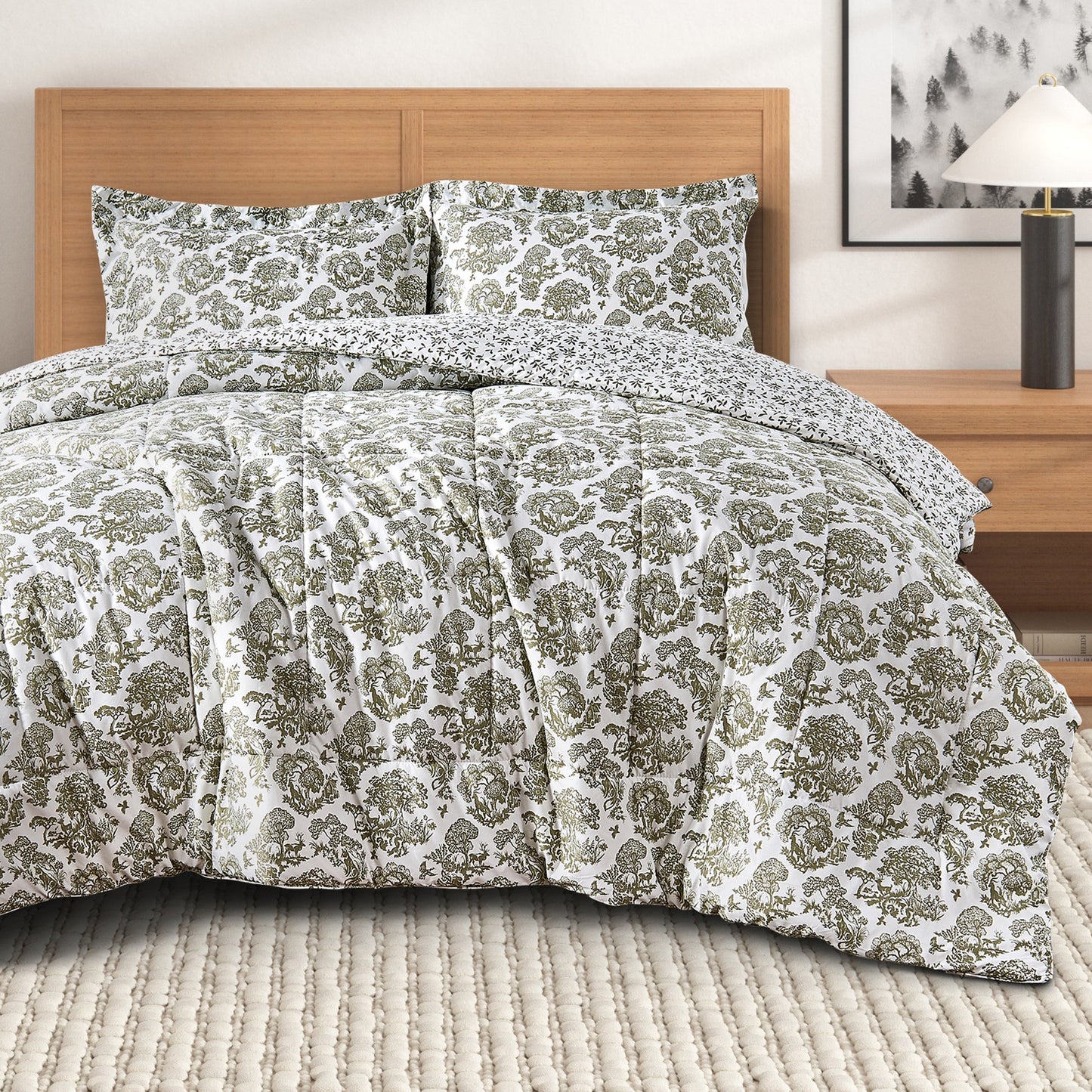 Reversible Christmas Comforter and Sham Set - Holiday / Lodge Odette Collection