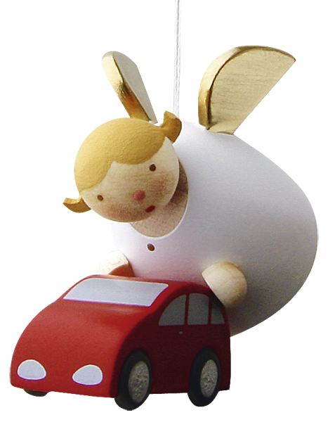 Little Angel Figurine - Guardian Angel With A Car