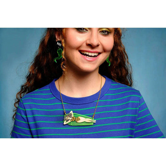 Necklace/Brooch Girl on Mat by Laliblue