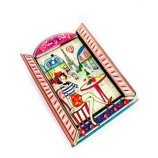 Oh la la Paris Scene Brooch by Rosie Rose Parker