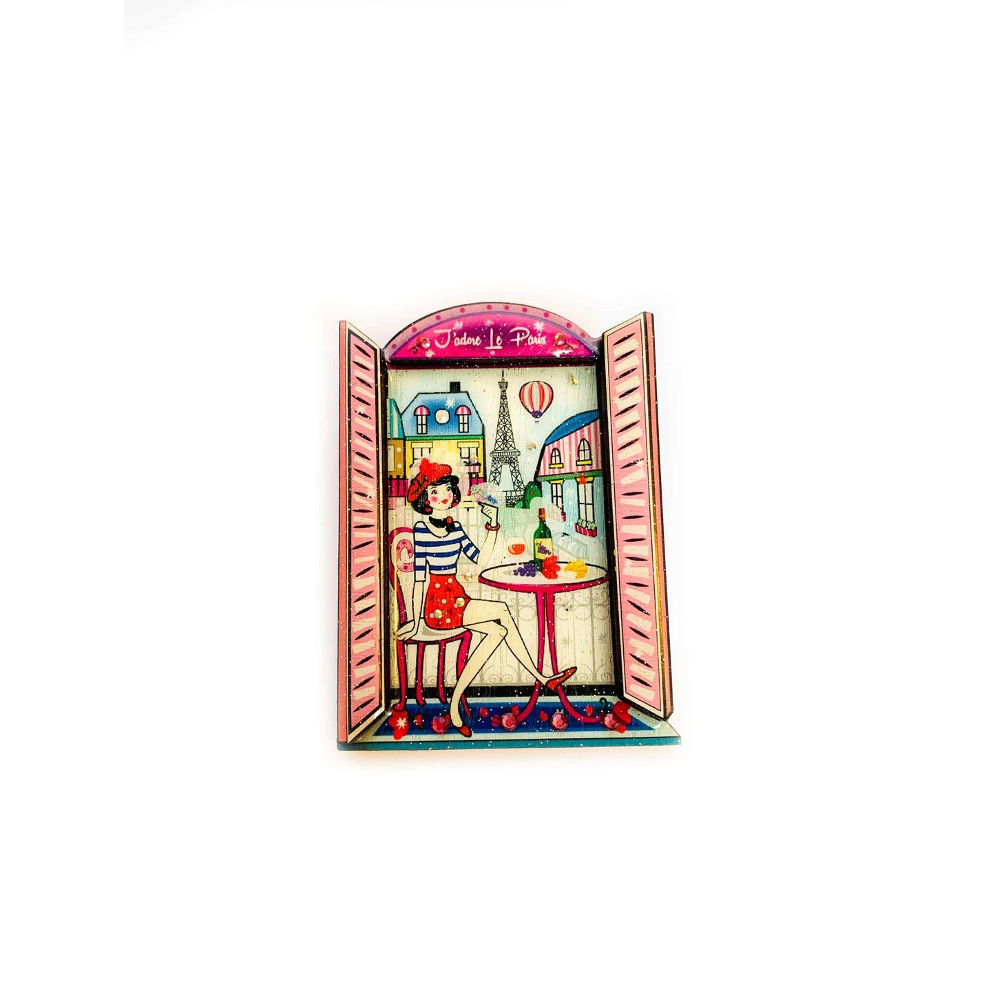 Oh la la Paris Scene Brooch by Rosie Rose Parker