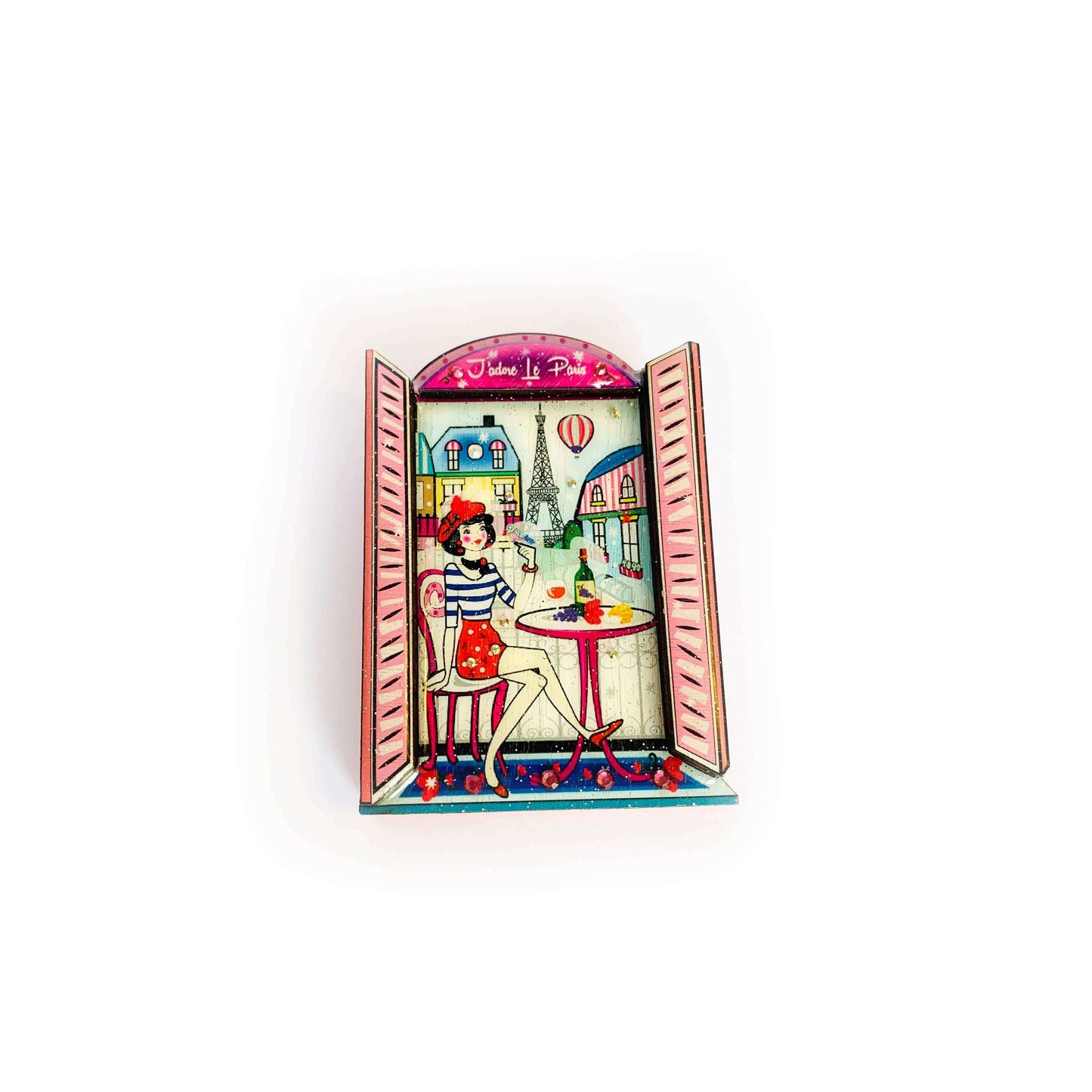 Oh la la Paris Scene Brooch by Rosie Rose Parker