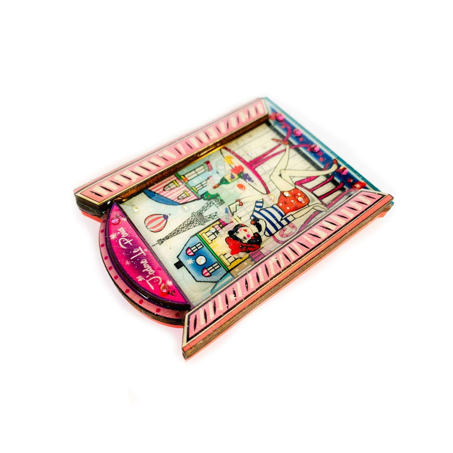 Oh la la Paris Scene Brooch by Rosie Rose Parker