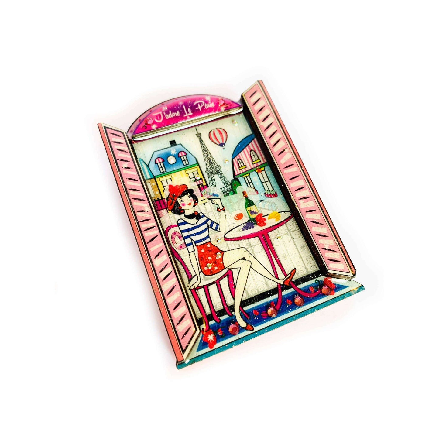 Oh la la Paris Scene Brooch by Rosie Rose Parker