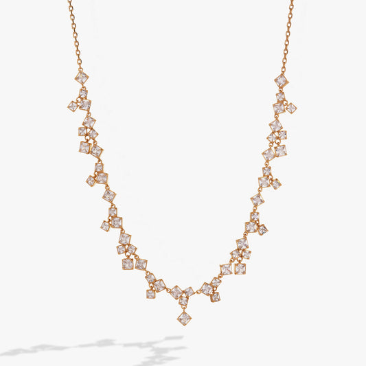 a necklace with diamonds on it