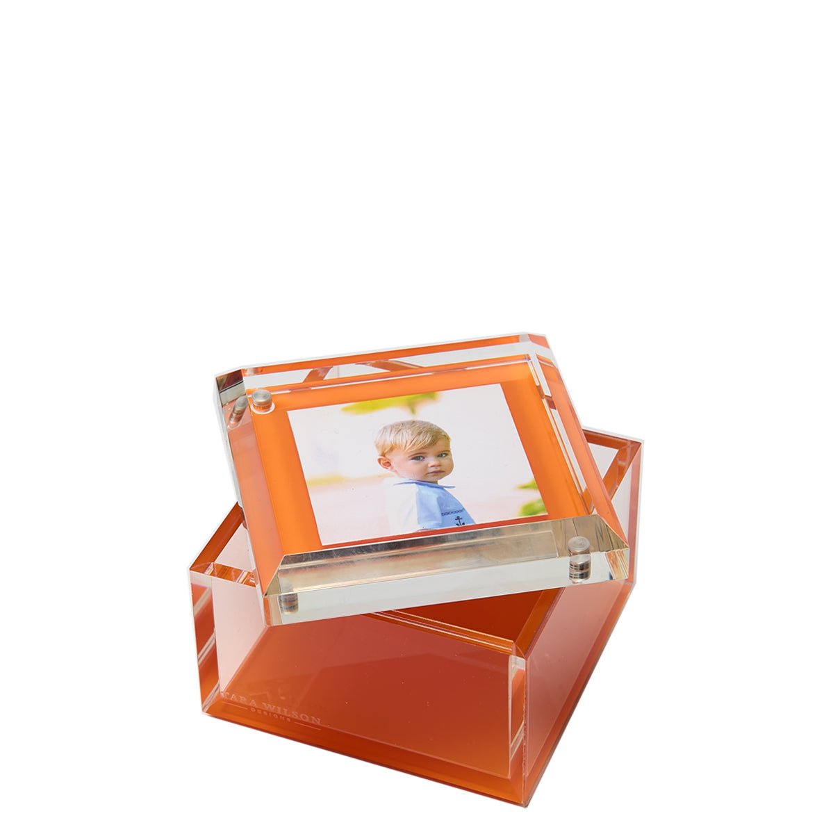 Orange Acrylic 4" x 4" Photo Box