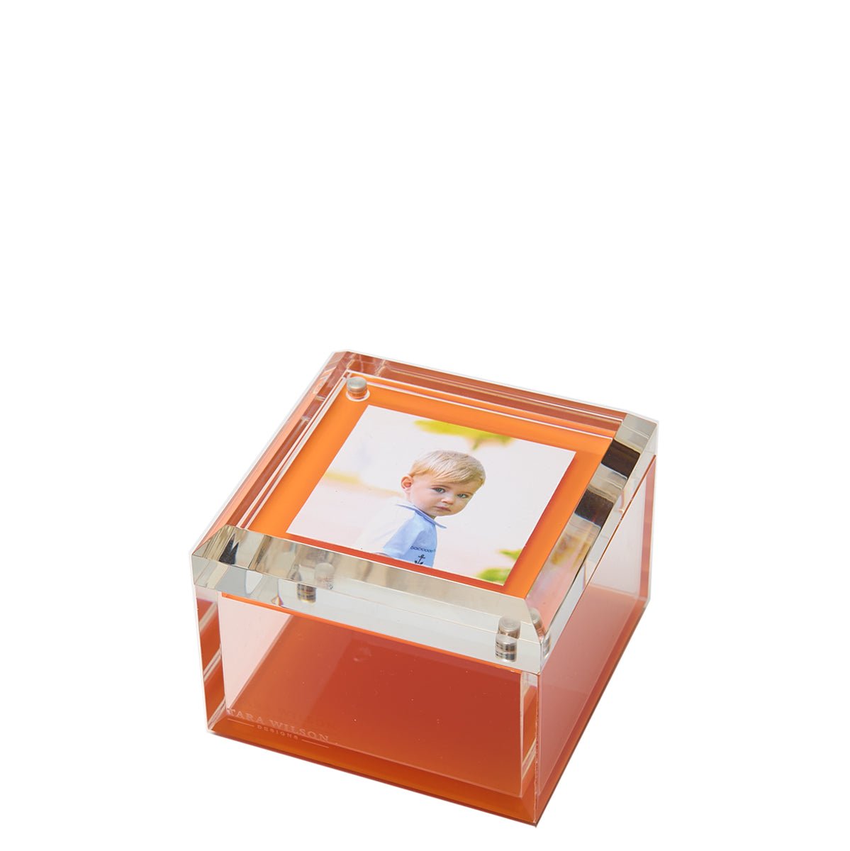 Orange Acrylic 4" x 4" Photo Box