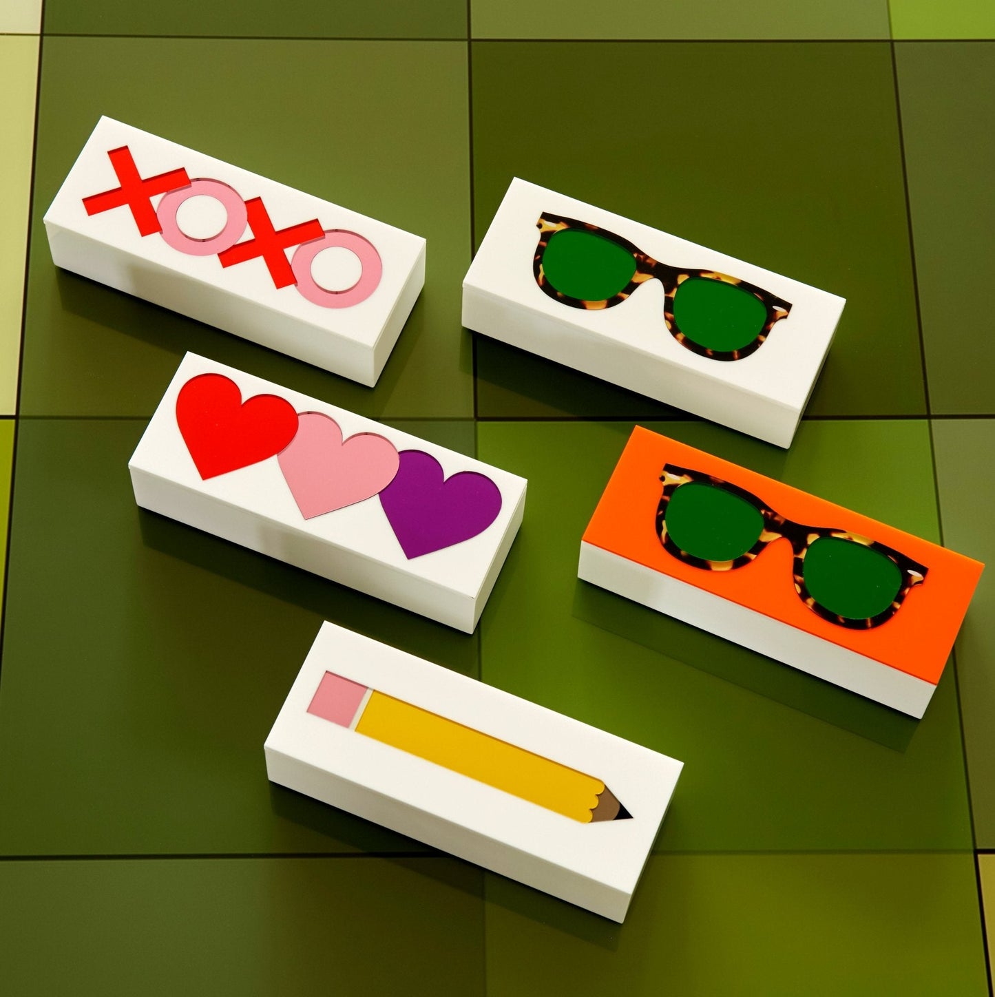Orange Sunglasses Acrylic Trinket Box