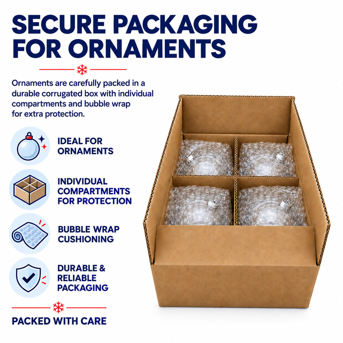 Set of 6 Matte Light Blue Glass Ball Christmas Ornaments 3.25 Inches (042)