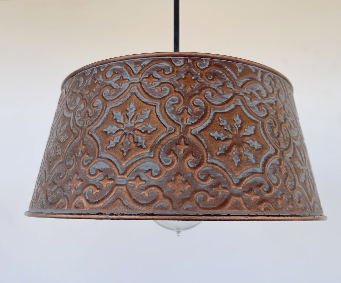 Ornate Copper Pendant 1-Light | 12" | Farmhouse Kitchen & Dining