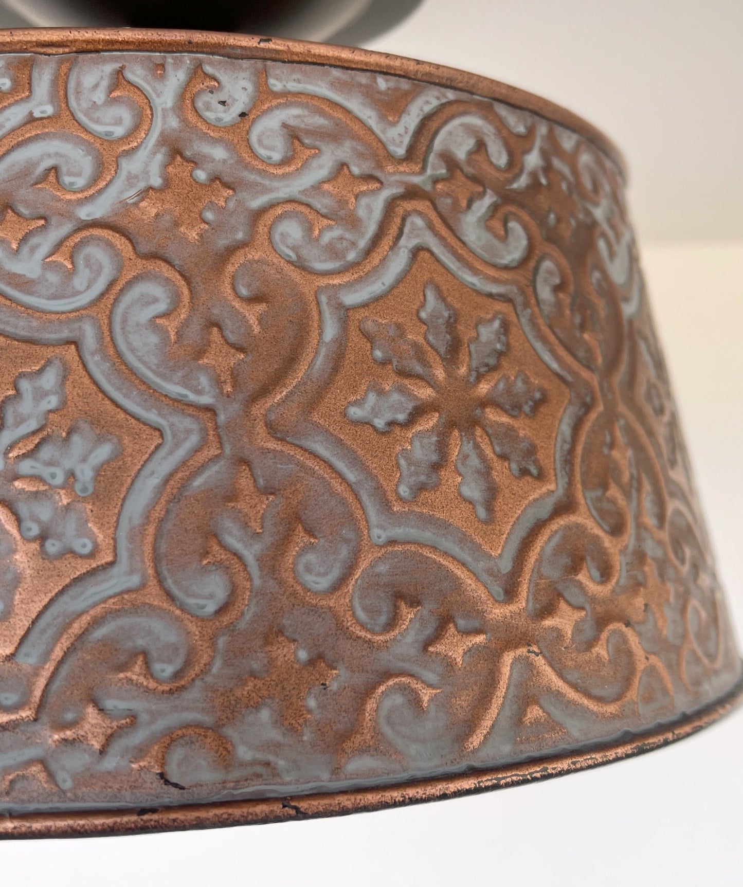 Ornate Copper Flush Mount Ceiling Light | 12" | Rustic Farmhouse