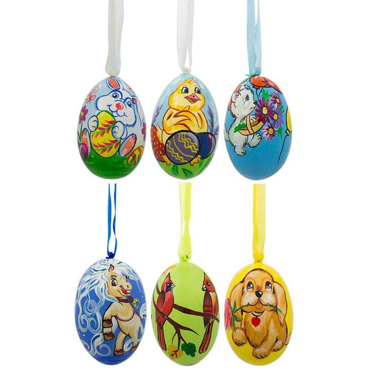 a group of painted eggs