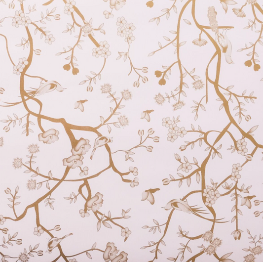 a white and gold floral pattern