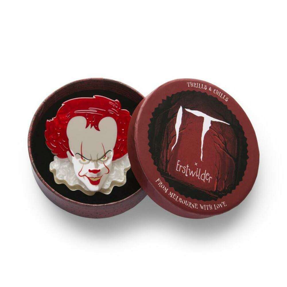 Pennywise Clown Acrylic Brooch by Erstwilder