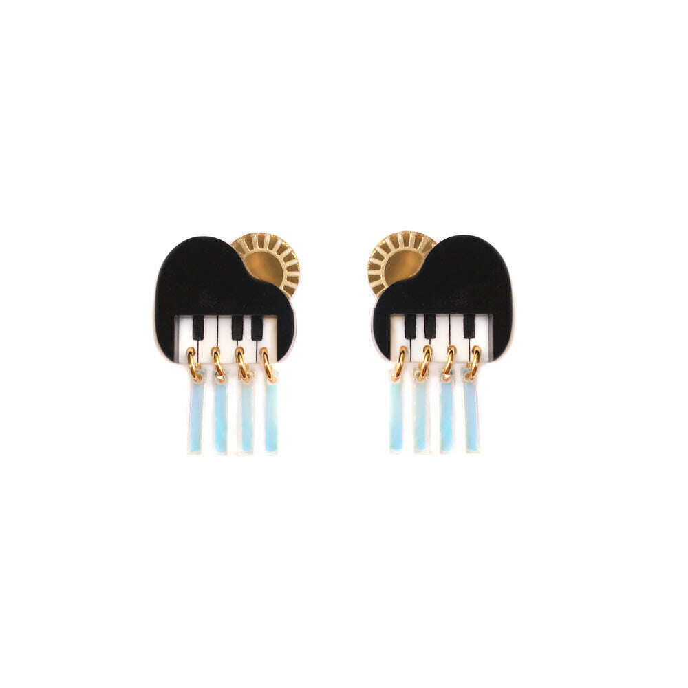 Piano cloud with sun earrings by Laliblue