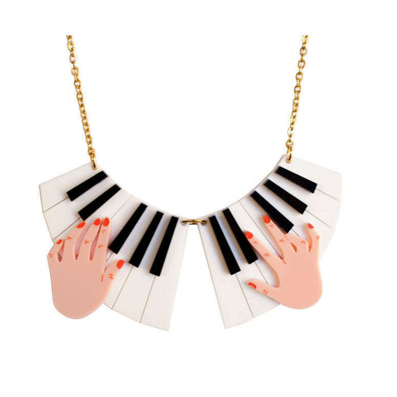 Piano Hands Acrylic Necklace by Laliblue