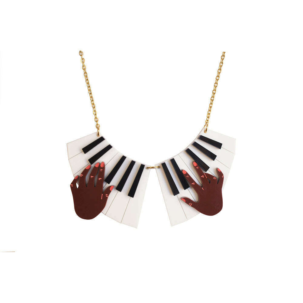 Piano Hands Acrylic Necklace by Laliblue