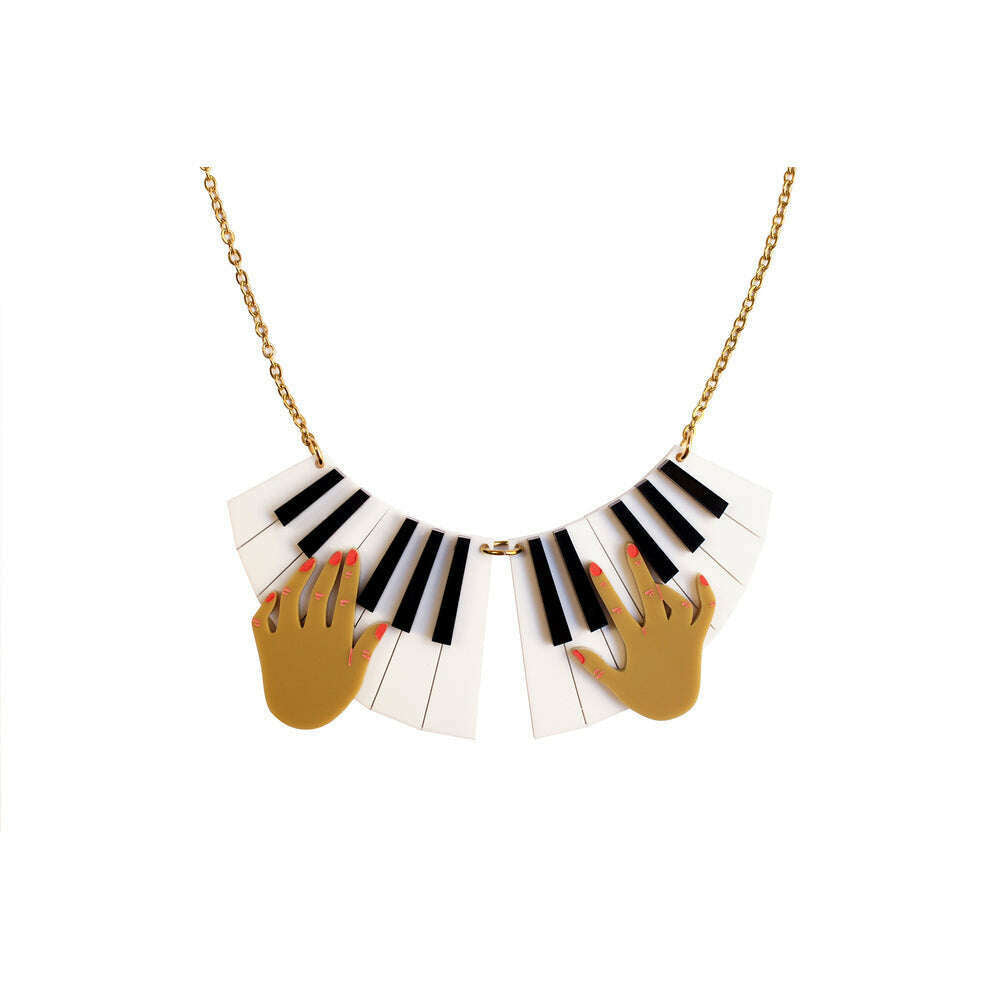 Piano Hands Acrylic Necklace by Laliblue
