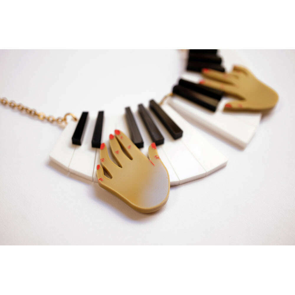 Piano Hands Acrylic Necklace by Laliblue