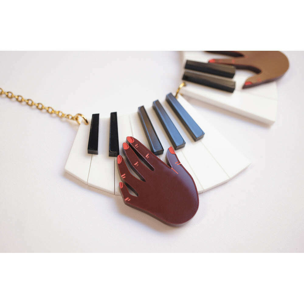 Piano Hands Acrylic Necklace by Laliblue
