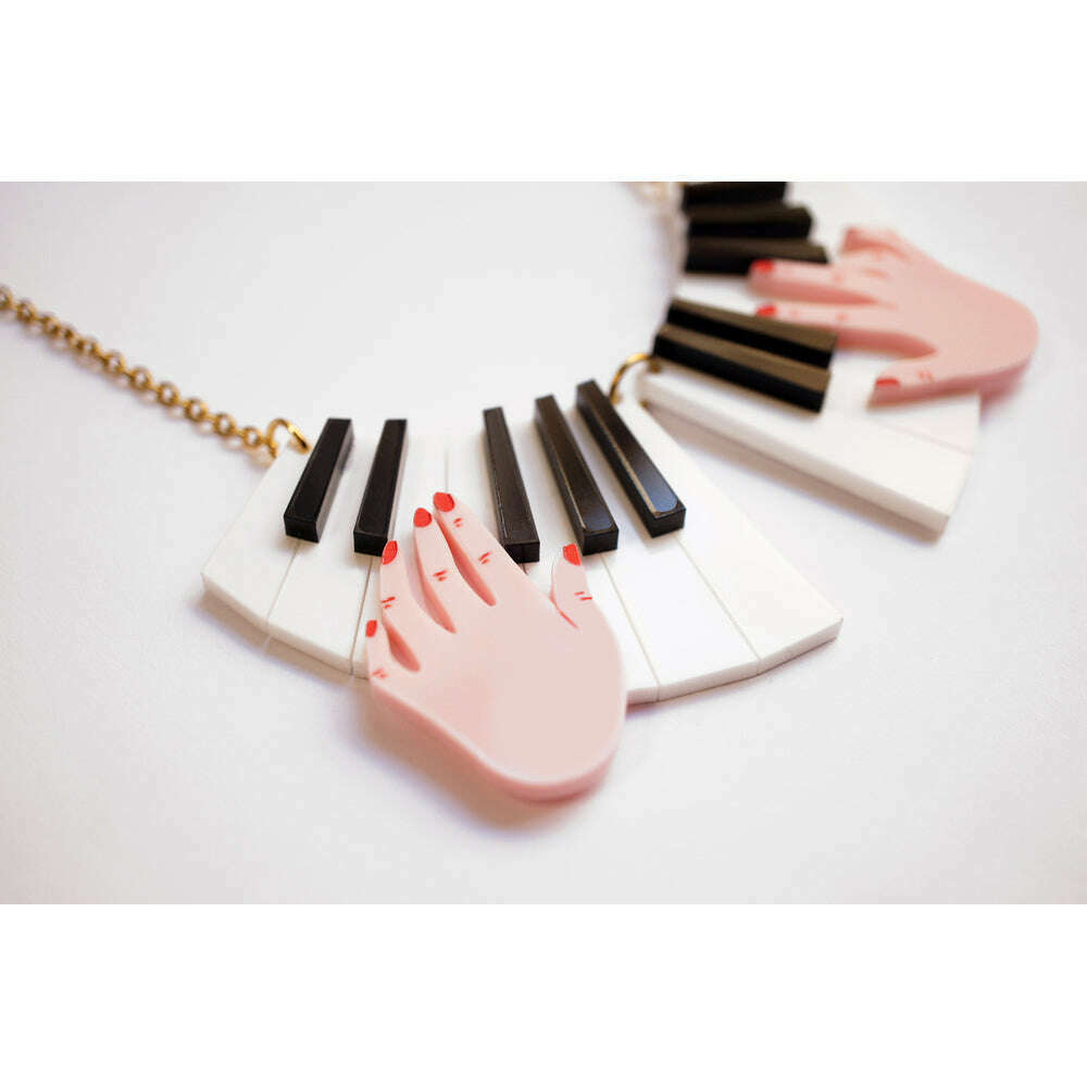 Piano Hands Acrylic Necklace by Laliblue