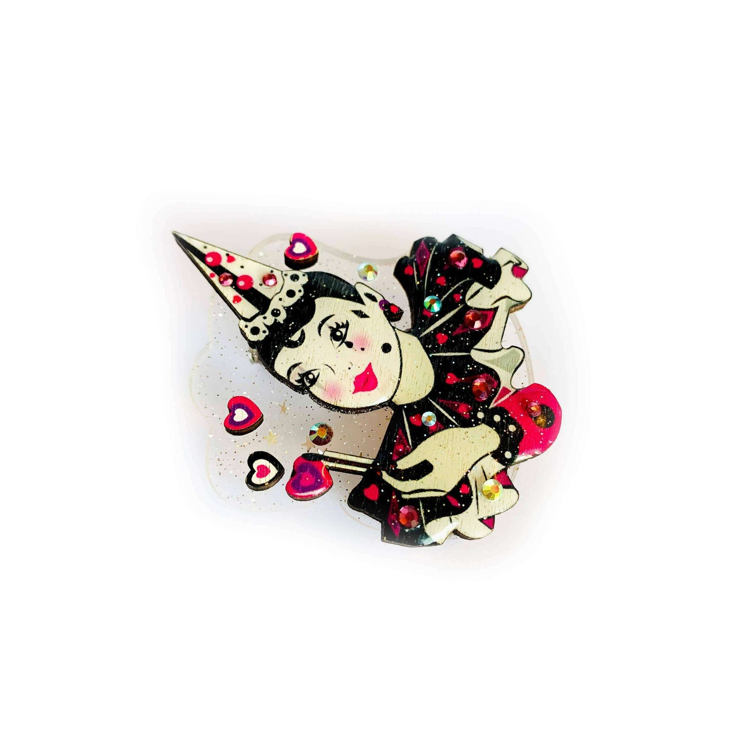 Pierrot Mime Brooch by Rosie Rose Parker