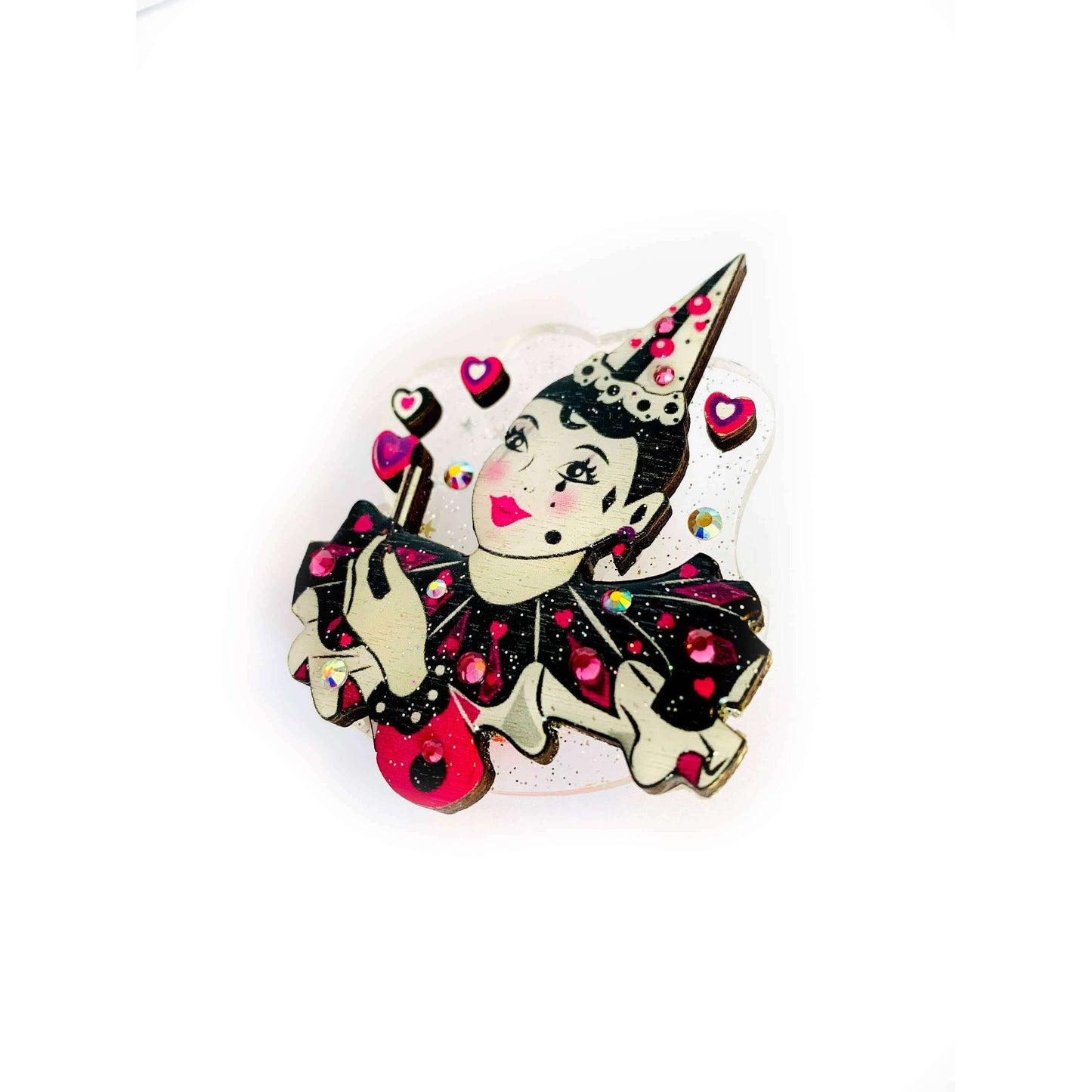 Pierrot Mime Brooch by Rosie Rose Parker