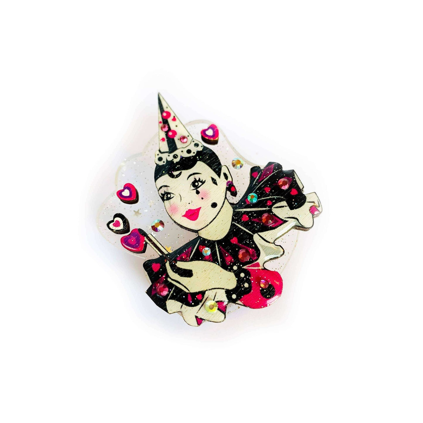 Pierrot Mime Brooch by Rosie Rose Parker