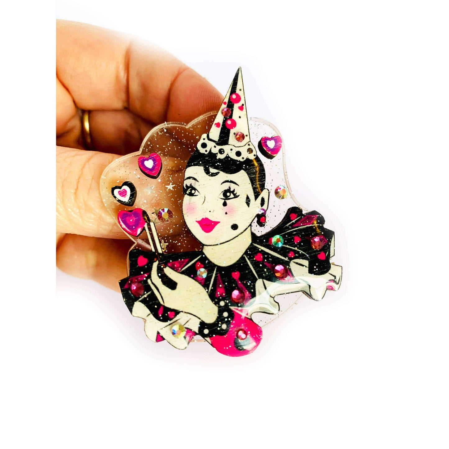 Pierrot Mime Brooch by Rosie Rose Parker