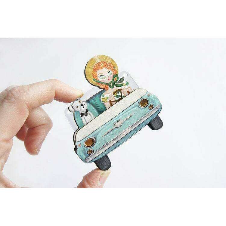 Pinup Car Ride Convertible Brooch & Necklace by Laliblue
