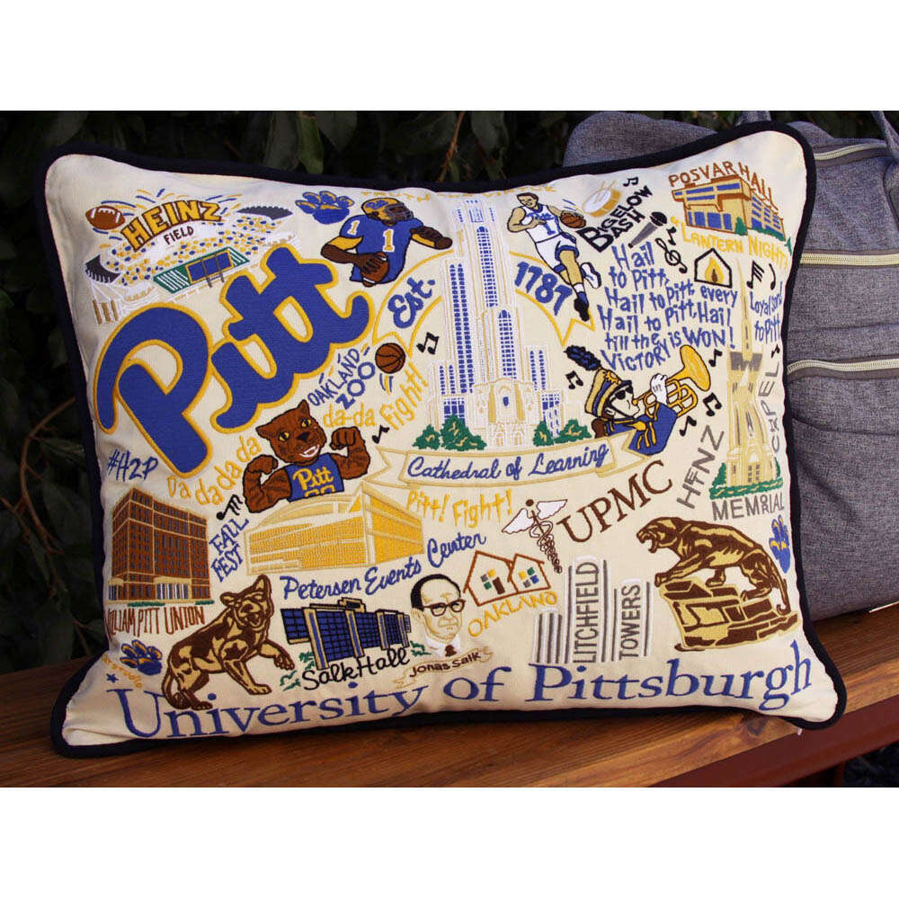 Pittsburgh, University of Collegiate Embroidered Pillow by CatStudio