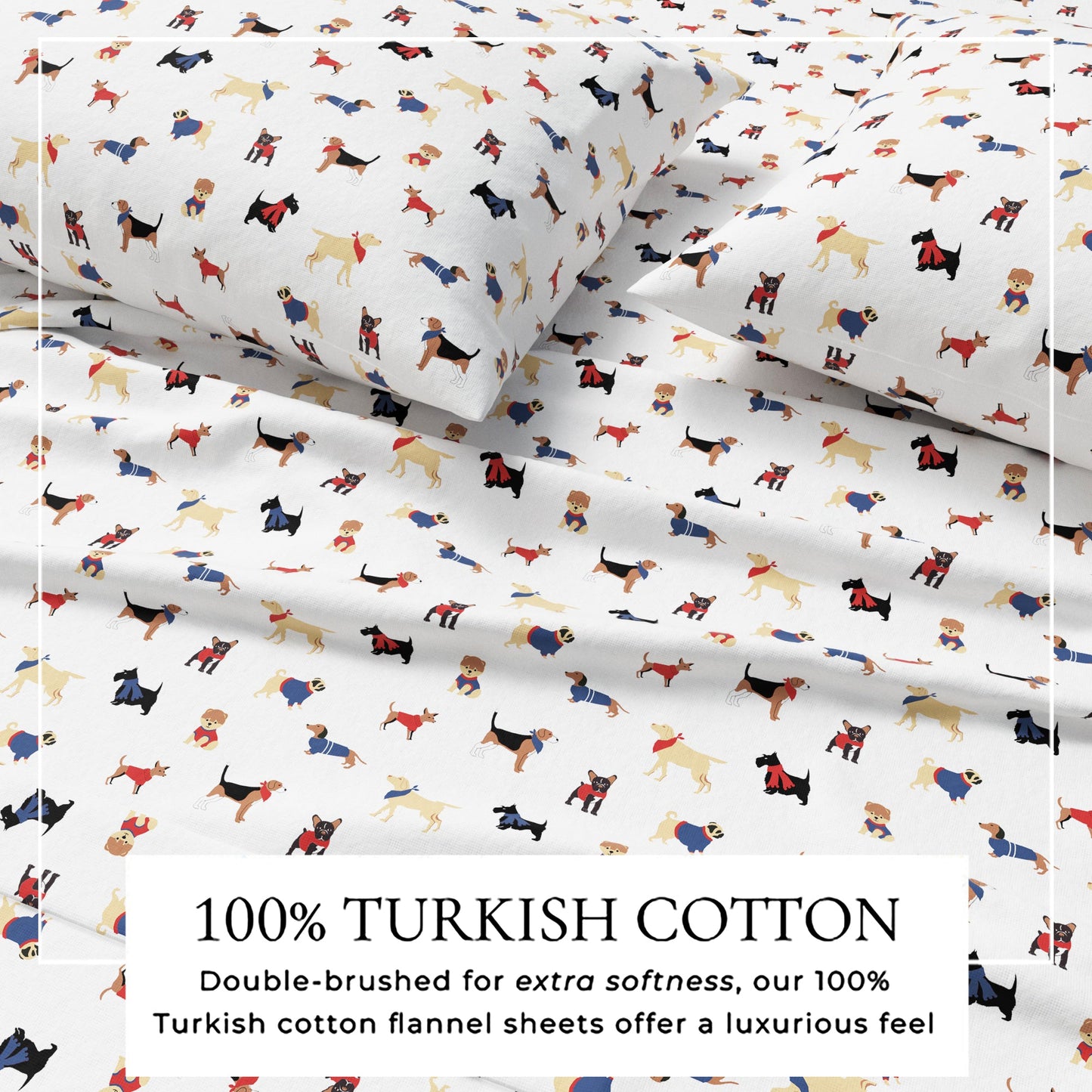 Turkish Cotton Christmas Flannel Sheet - Whittaker Collection
