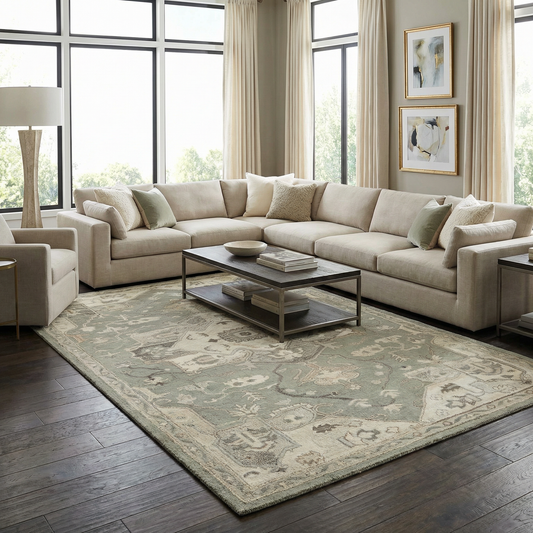 Broomfield 1196 Hand Tufted Taupe Wool Rug