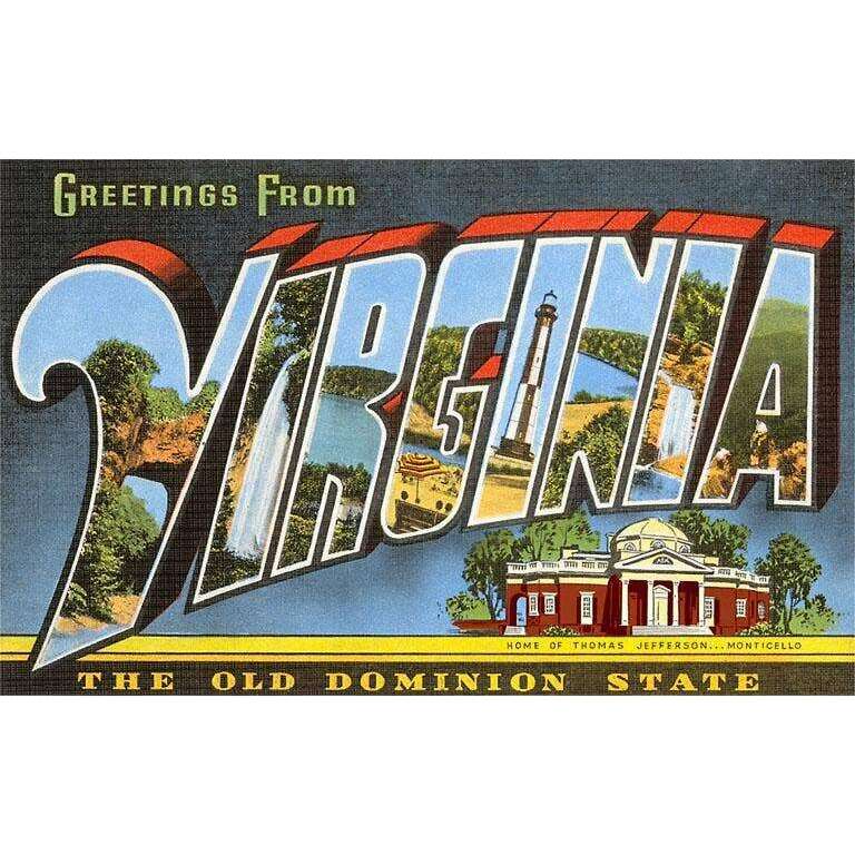 Postcard VA-92 Greetings from Virginia
