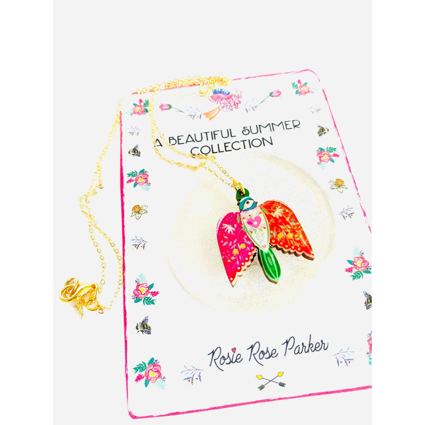 Pretty Bird in Flight Necklace by Rosie Rose Parker