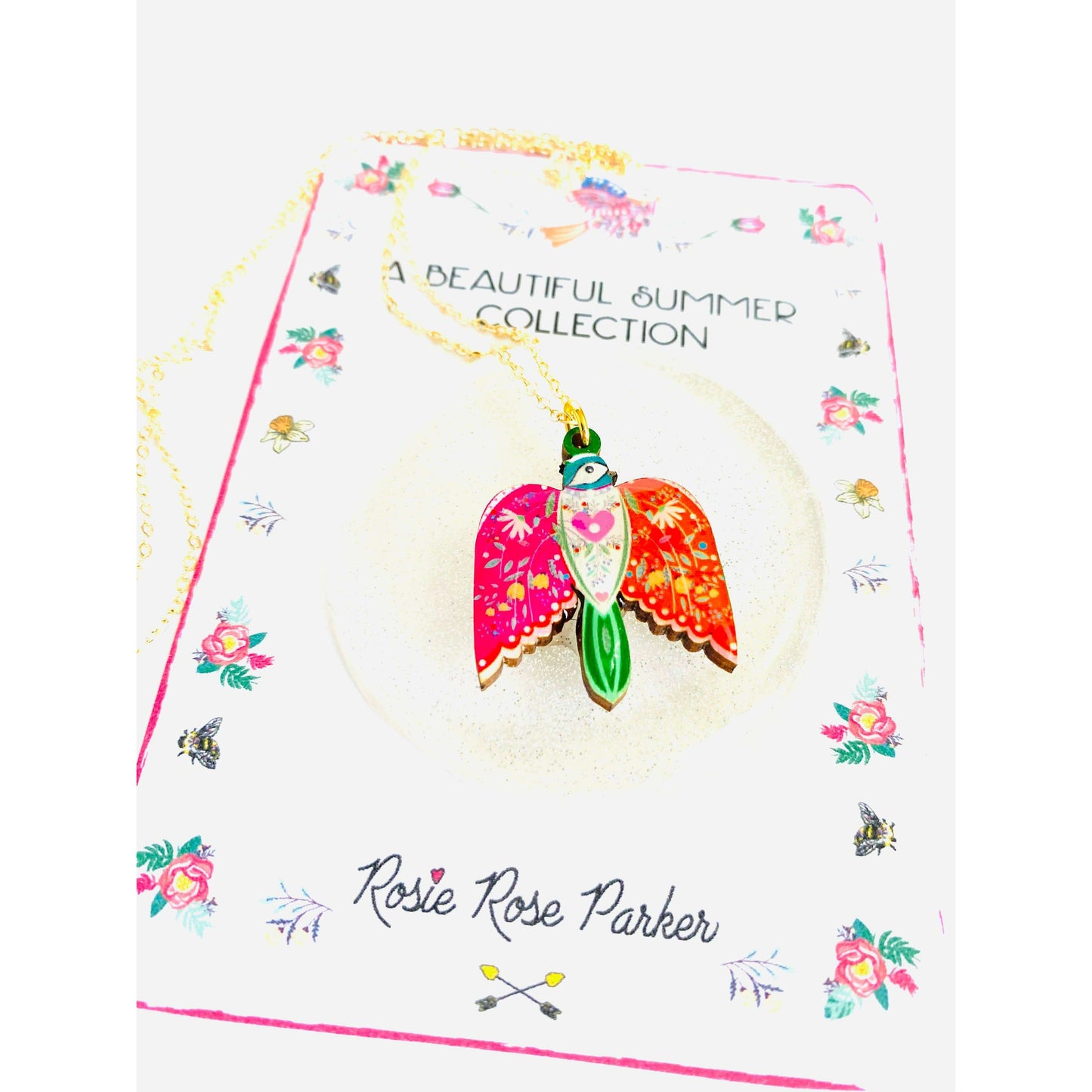 Pretty Bird in Flight Necklace by Rosie Rose Parker