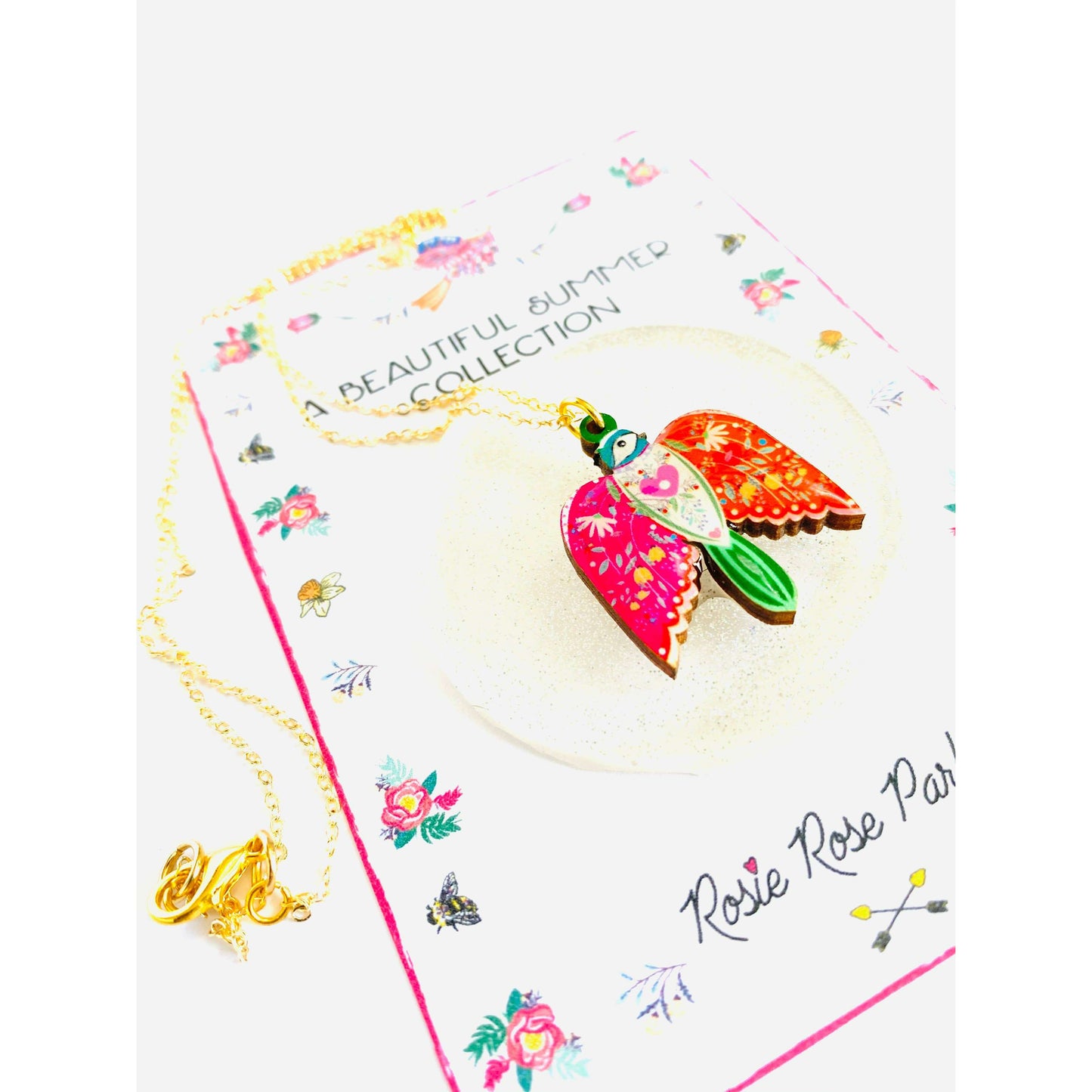 Pretty Bird in Flight Necklace by Rosie Rose Parker