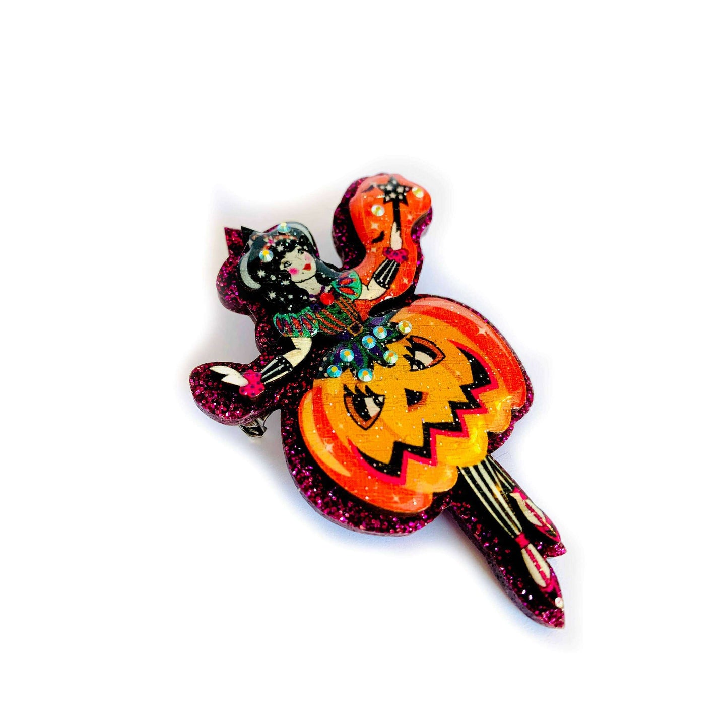 Pumpkin Fairy Brooch by Rosie Rose Parker