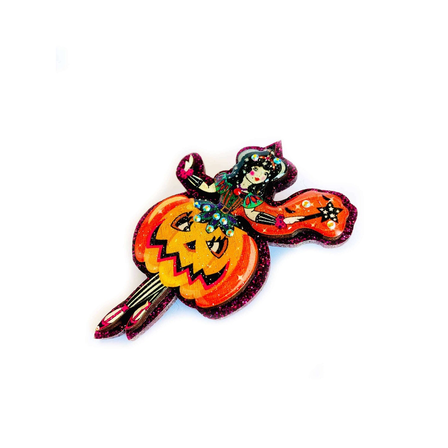 Pumpkin Fairy Brooch by Rosie Rose Parker