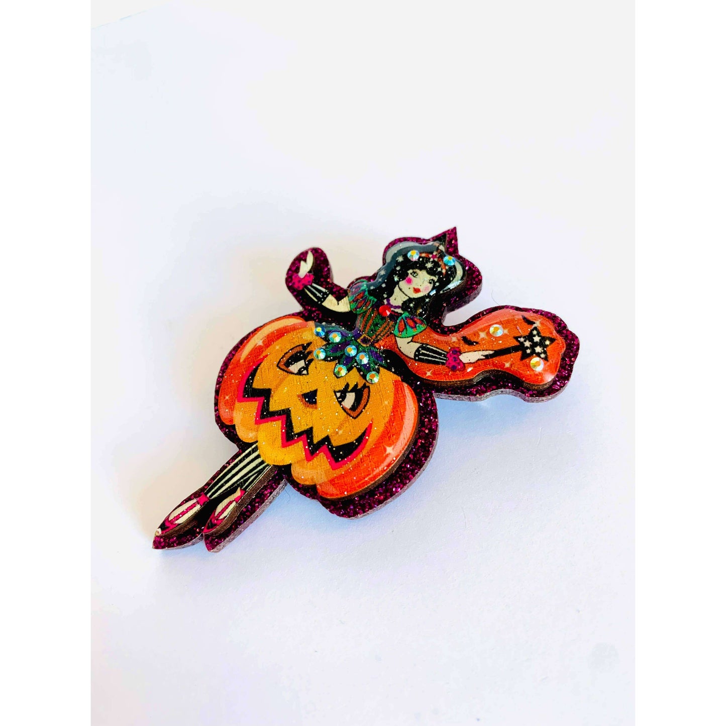 Pumpkin Fairy Brooch by Rosie Rose Parker