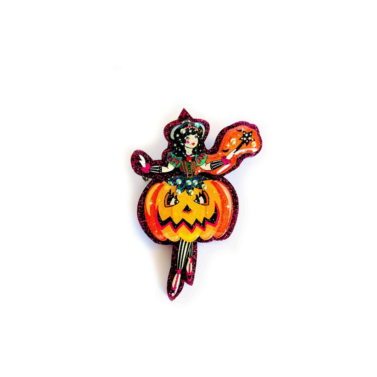 Pumpkin Fairy Brooch by Rosie Rose Parker