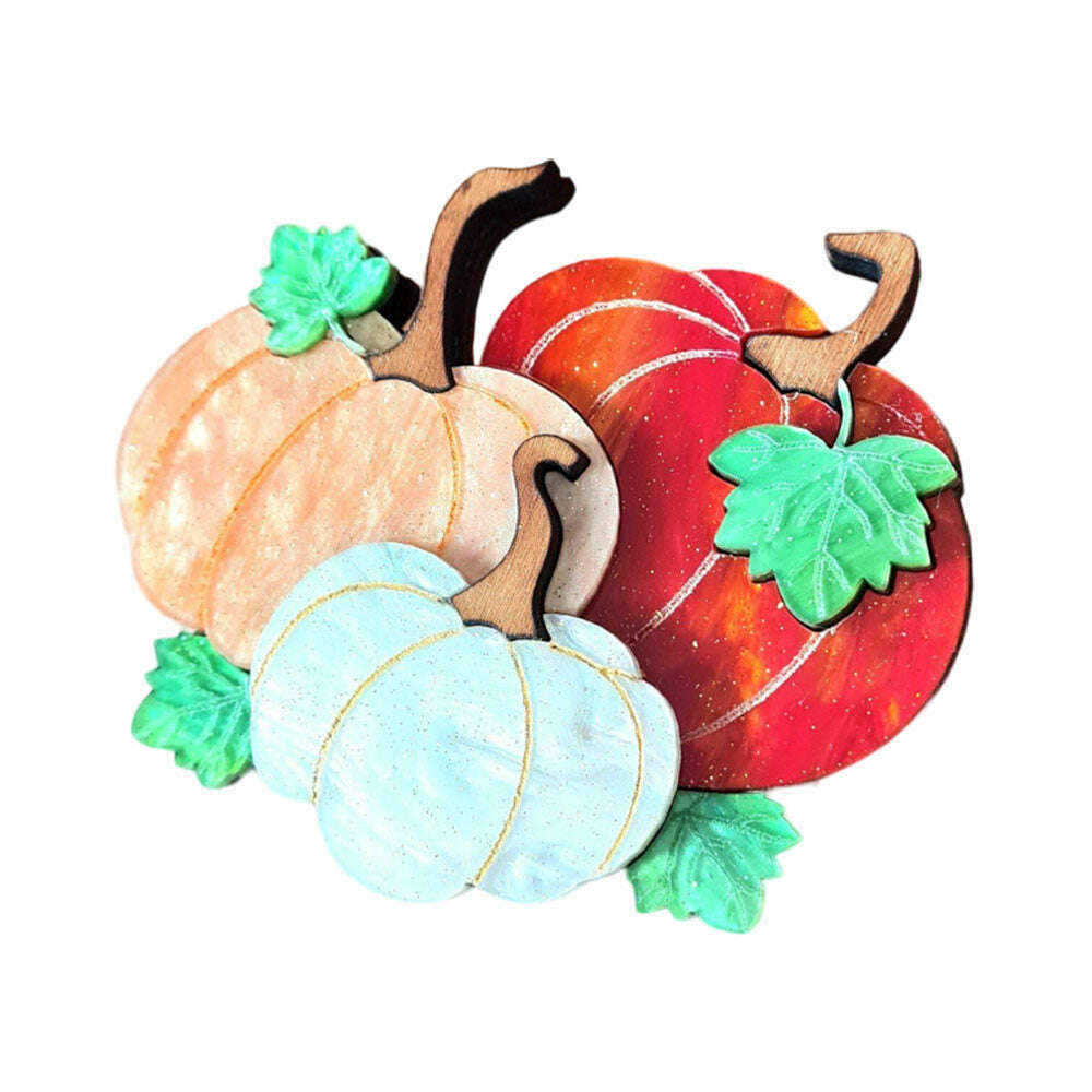 Pumpkin Patch Brooch by Cherryloco - ORANGE