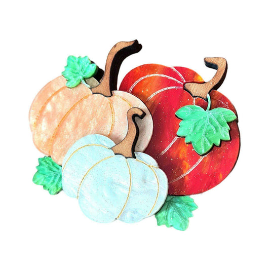 Pumpkin Patch Brooch by Cherryloco - ORANGE