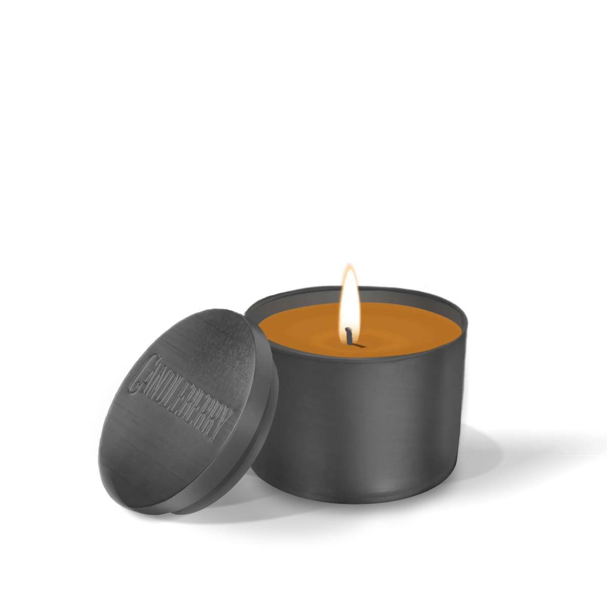 a candle in a container