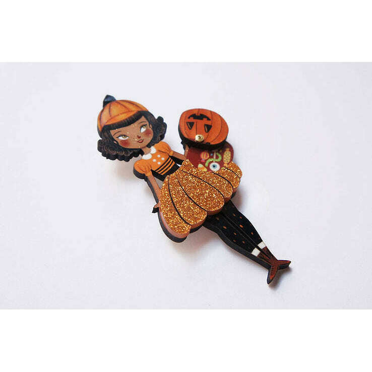 Pumpkin Woman Brooch by Laliblue
